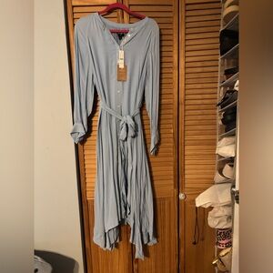 J. Crew blue dress with handkerchief hem